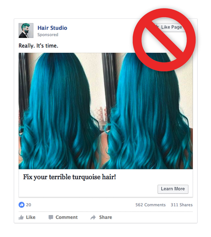 Image depicting discriminatory content with the phrase "fix your terrible turquoise hair"