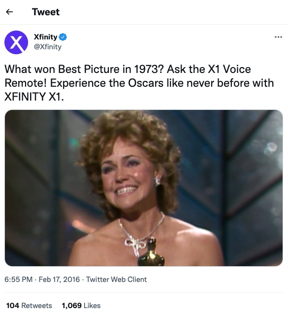 xfinity copy ad on twitter