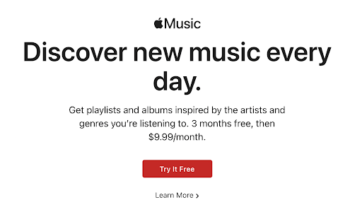 Apple Music call-to-action