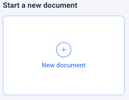 Start a new document portal